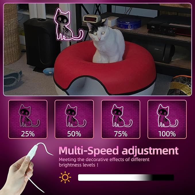 Electric Shock Cat Neon Sign Pink Cat Kitty LED Neon Signs for Wall Decor Home Kids Room Living Room Led Light for Cat Club&Clinic Neon Wall Unique Gift for Animal Lovers
