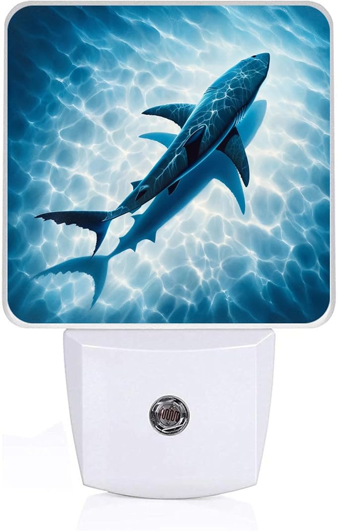 Floating Shark Night Light,Sea Animals Night Lights Plug into Wall,Led Lamp for Stairway/Hallway/Bedroom 0.5W Nightlight Sleep Friendly