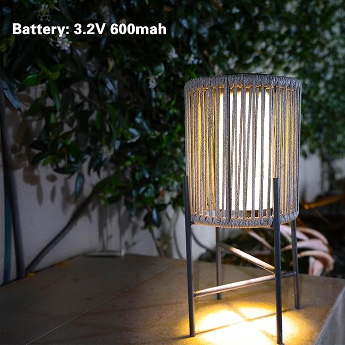 EcoGreen Solar Floor Lamp, 9.45 x 17.72in Outdoor Balcony Decorative Light, Patio LED Solar Light,8~10hrs Auto Operation, Waterproof, Warm White Glow