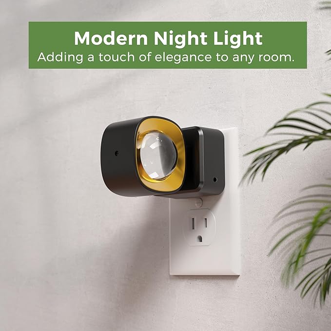 L LOHAS LED Night Light Projector, Night Lights Plug into Wall, Dusk to Dawn Sensor, Rotating Nightlight for Kids, Soft White Ambient Lighting for Bathroom, Gaming Room, Gifts,1 Pack