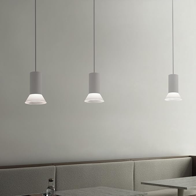 White Pendant Light,Modern Hanging Bedside Lamp,Kitchen Island Pendant Lighting with Acrylic and Aluminum Lampshade,Small Pendant Lamp for Bedroom,Dinning Table,Over Sink,Bar,Height Adjustable,GU10