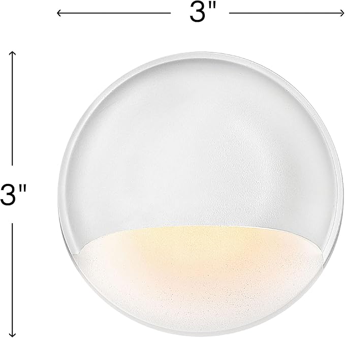 Hinkley Landscape Lighting Nuvi 15232MW Round Low-Voltage LED Deck Sconce, Solid Vinyl Alloy, Dimmable, Mounts Flush on Surface, Matte White