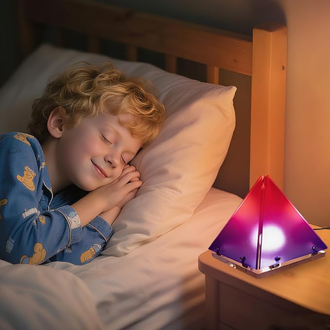DIY Pyramide Mood Light, 3D Triangel Light, Geometric Creative Decoration for Gaming Room, Dinner Table, Childroom,Valentines Day Gifts Kids Night Light Gift,USB Powered