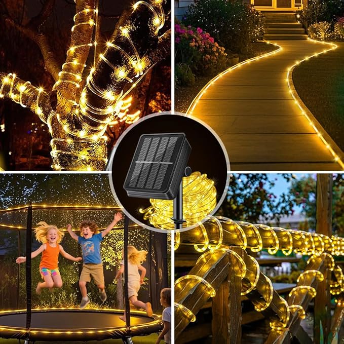 Solar Rope Light Waterproof IP65 39FT 100LEDs Outdoor LED ‎Solar Outdoor Lights for Party Garden Yard Home Wedding Christmas Halloween Holiday Tree Decoration Lighting