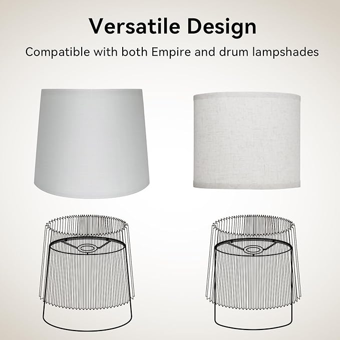 Etto Pleated Lamp Shade, 9" High, Replacement Lampshade for Empire and Drum Floor Lamps, Fits Multiple Styles, Effortless Setup(Beige Linen)