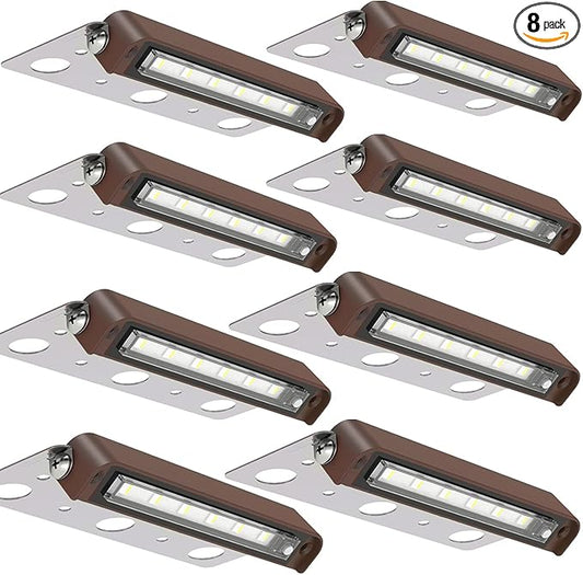LED Retaining Wall Lights 8-Pack, 7 Inch 5W Hardscape Paver Lights, 5CCT 2200K-5000K, 270° Rotatable Low Voltage 12-24V Outdoor Step Lights, ETL Listed Landscape Lights for Deck Stairs Patio