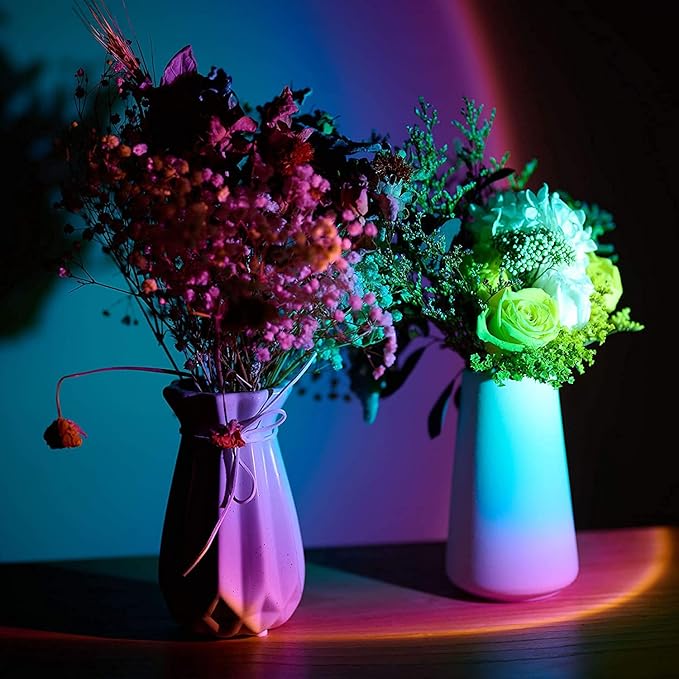 Sunset Lamp Projection, Sunset Night Light Rainbow Projector 180° 16 Color Changing 4 Modes, Vlog, Photography, Decorative, Party Decor, Gift for Women(16 Color) (Rainbow Colors)