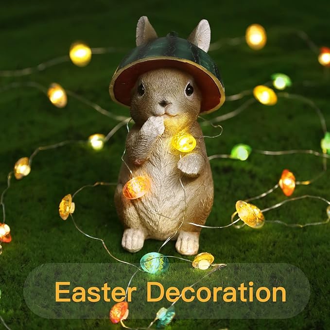 suddus Easter Eggs Decor Lights,12.8ft 40LED Multi Color Small Fairy Lights with Remote, Easter Lights String Battery Operated for Table Indoor Home Wreaths Mantels Outdoor Tree Garden Decoration