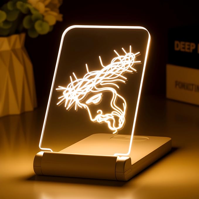 lacte & melle Face of Jesus with Crown of Thorns Night Light - Foldable Christian LED Lamp - Religious Easter Gift for Men & Pastors - Portable Devotional Light for Lent & Meditation