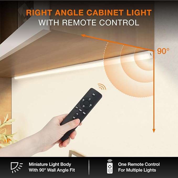 Under Cabinet Lights Remote Control,2 Pack Magnetic Dimmable Closet Lights,USB Rechargeable Wireless LED Shop Light,Ceiling and Under Counter Lights for Kitchen (White, 80CM)