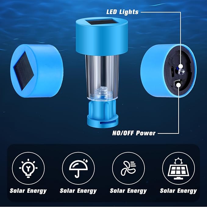 12 Pcs Pool Waterproof Solar Lights for Above Ground Pools Solar Pool Side LED Lights Frame Pool Decoration at Night for Swimming Pool Trampoline Outdoor Decor (Colorful Lights)