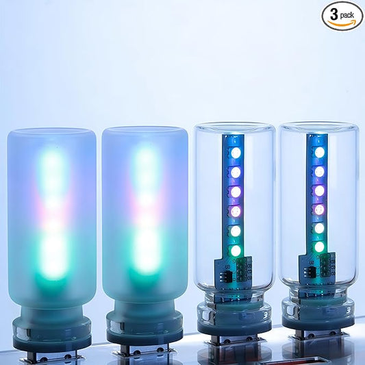 4PCS Mini USB Car Atmosphere Lights, Auto-Changing 7 Colors, Transparent & Frosted Shell Bottle Night Lights, Touch Control for Vehicle Holiday Party Camping Bedroom Decor.