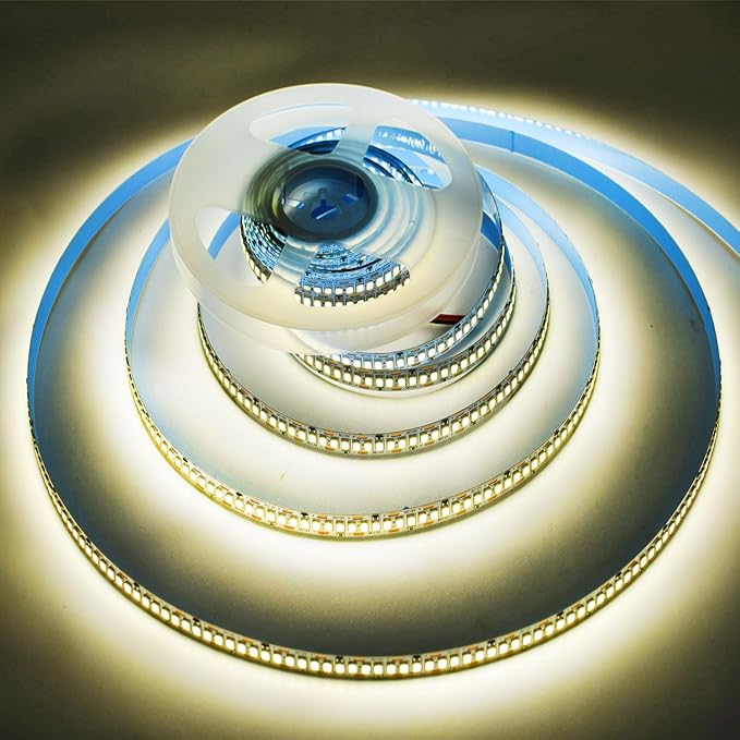 AC110-130V LED Strip Lights，Dimmable 10000LM 16.4ft/5m SMD 2835 600 LEDs Waterproof IP44 LED Lights Strip Ribbon, More Brightness Than Low Voltage LED Strip Lights (Natural White 4000K)