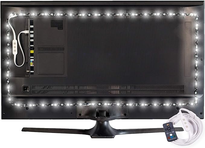 Power Practical LED Strip Lights Backlight, USB Light Strips w/Remote for 15 Ambient Color Bias Lighting Options & 10 Brightness Modes, for TV/Computer Decor/Indoor Use, Size (30"-40" TV)