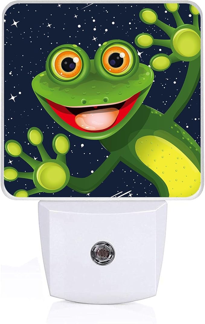 Funny Frog Night Light, Plug-into Wall Nightlight Lamp with Dusk to Dawn Sensor, Led Lamp 0.5W Energy Efficient for Boys Girls Adults Home Decor
