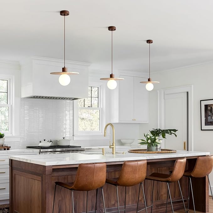 Wabi Sabi Pendant Light 7.9" Small Japandi Natural Stone Pendant Lights Nordic Marble Hanging Light for Kitchen Island Dining Room Island