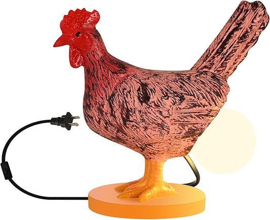 Chicken Egg Lamp, Funny Chicken Butt Night Light with Egg, Lifelike Rooster Lamp with Bulb, 3D Chicken Lights for Easter, Christmas, Birthdays Various Festivals Gift - Yellow