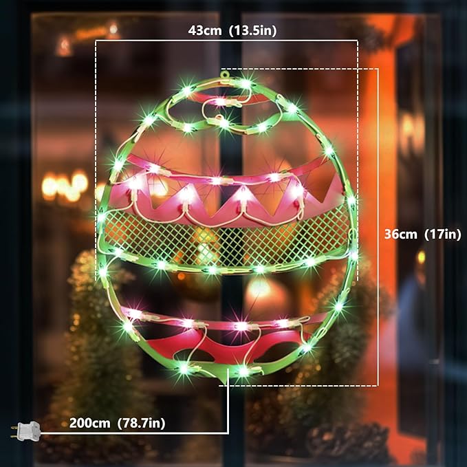 LAMPHOME 17" Lighted Green with Pink Chevron Stripe Easter Egg Window Silhouette