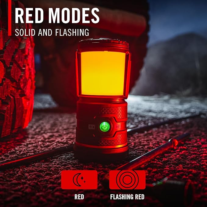 Coast EAL35R 1000 Lumen Voice-Controlled LED Emergency & Camping Area Lantern with Warm, Cool White, Day, Red & Red Flashing Mode, Power Bank Functionality - Ocean