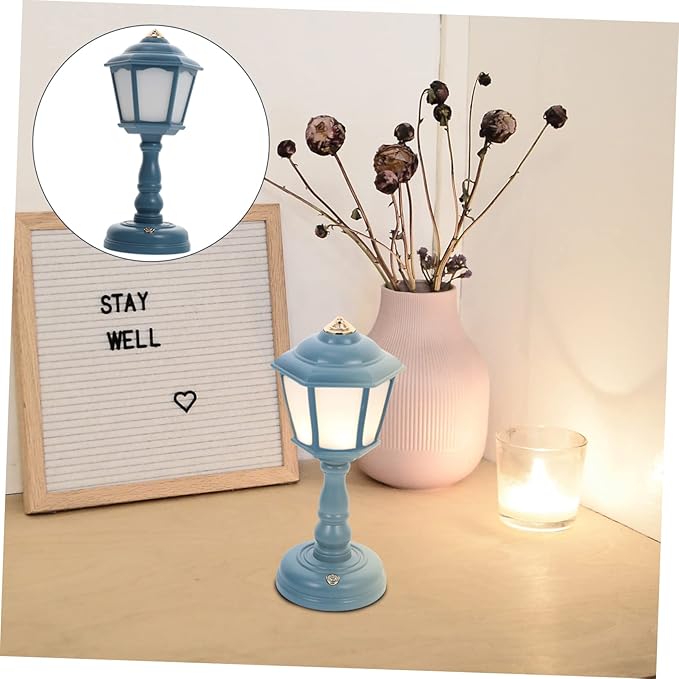 NUOBESTY USB Rechargeable Vintage Table Lamp Dimmable Mini Retro Lantern for Bedroom Creative Night Light Touch Control Anti-Slip Base Warm Light Home Decor
