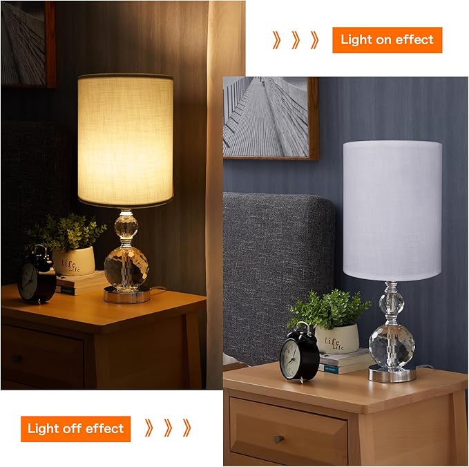 Tall Lamp Shades Set of 2, Drum Lampshade for Table Lamps Floor Lamp, 10" Top X 10" Bottom X 13" High White Large Line Fabric Lamp Shades, Easy Assembly Replacement Lampshades