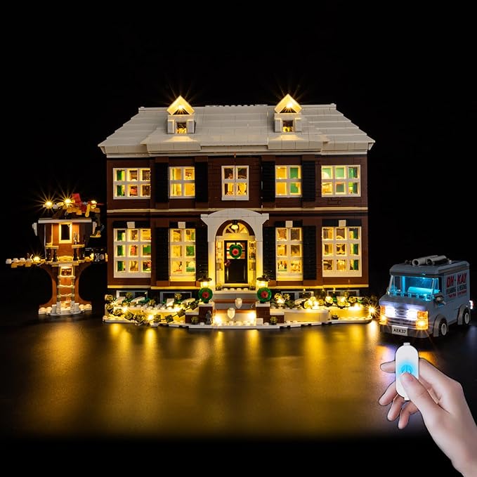 BrickSoul Upgrade Light Kit for Lego 21330 Home Alone House Building Set | with ON/Off & Dimmer Switch & Hidden Cable Tech | Easy Install Lighting Set (21330 Set NOT Included)
