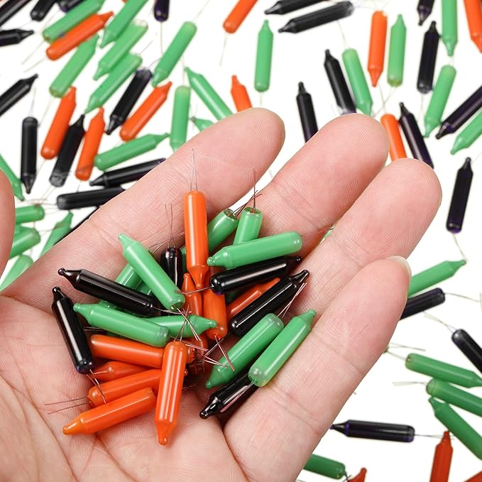 Mudder 200 Count 2.5V Christmas 50/100/150/200 Count Mini Incandescent Wire String Lights Replacement Bulbs Indoor/Outdoor Christmas Lights Decorations for Home Xmas Tree(Black, Orange, Green)