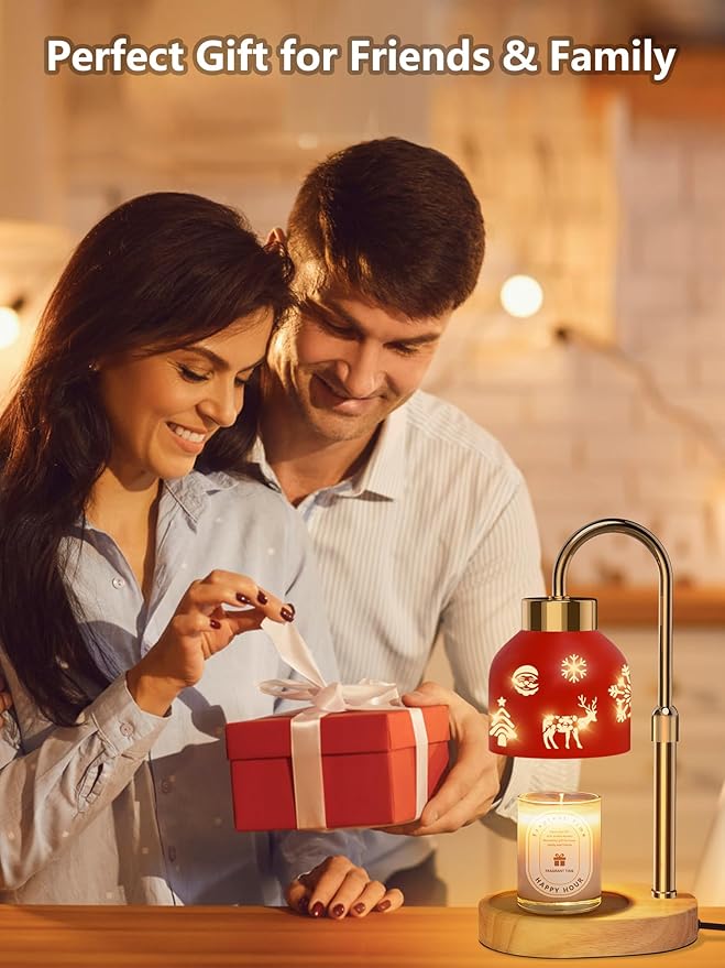 Lukasa, Christmas Candle Warmer Lamp, with Timer and Dimmer, Adjustable Height Candle Lamp, Wax Melt Warmer for Scented Jar Candles, for Women Mom Girls Teens Adults