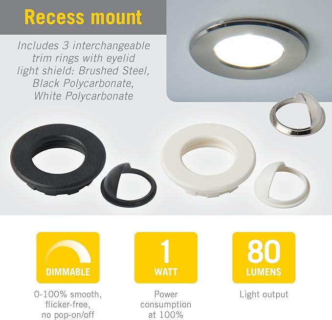 Armacost Lighting 211125 Recessed Mini Integrated LED Puck Lights, Soft Bright White (3000K) (Series 1)