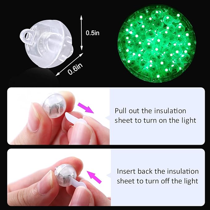 ZGWJ Mini LED Lights, 50PCs Neon Party Lights for Balloons, Paper Lanterns, Wedding, Birthday, Christmas, Halloween Decoration