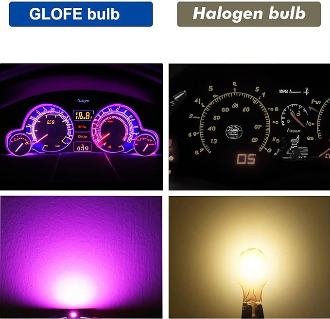 T10 194 168 Dash Instrument White LED Light Bulbs Bright Panel Gauge Cluster Dashboard LED Light Bulbs 10Pcs/Set (Purple/pink)