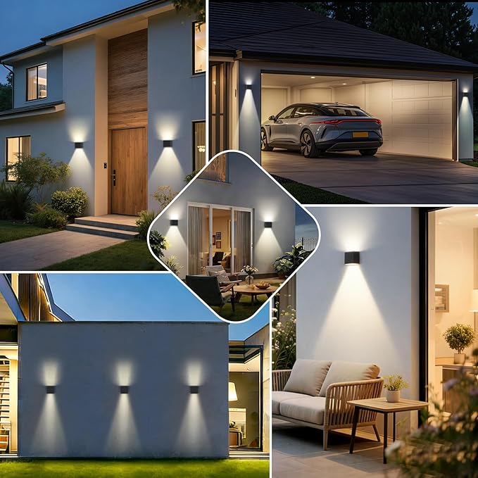 Solar Wall Lights, 4000K 700LM Up and Down Solar Lights Outdoor Waterproof, Super Brightness Cube Design LED Solars Outdoor Light Decorative for Porch Patio Yard Fence, 1pcs