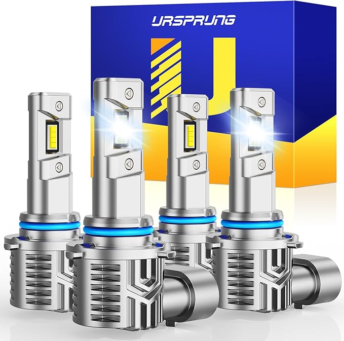 Ursprung 9005 9006 led Bulb Combo,900% 60,000LM Brightness 9005/HB3 9006/HB4 Bulbs,6,500K Cool White,Plug and Play,Halogen Replacement fog bulb,Quick Installation,Pack of 4