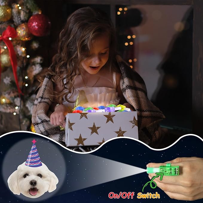 36Pcs Dog Themed LED Finger Lights Puppy Party Favors Glow in the Dark Light Up Finger Lights Toys Bulk for Birthday Party Favors Treasure Box Goodie Bag Stuffer Birthday Gifts Classroom Prize