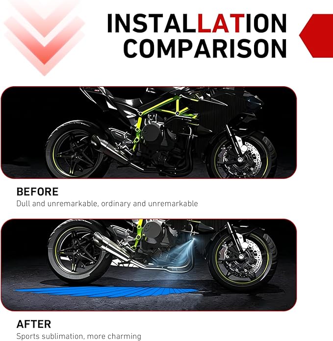 2 PCS Motorcycle LED Projection Lights, Wing Pattern Exterior Decor Lights, Vehicle Ground Projection Lamp for Motorcycle, Universal for Most Motorcycles (Blue)