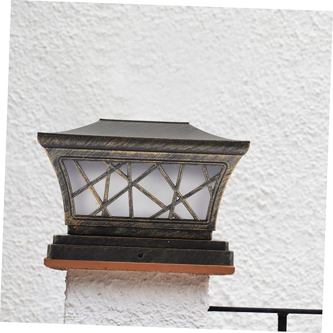 Vaguelly Solar Outdoor Post Light Fixture Garden Floor Lamp Decor with Premium Battery Long Illumination for Courtyard Park Villa Residential Areas
