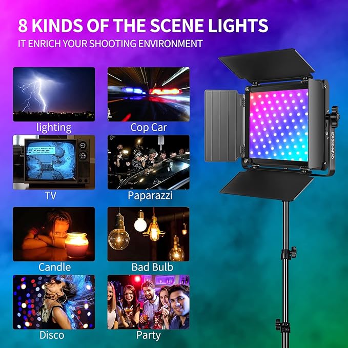 GVM RGB LED Video Light Kit, Dimmable Photography Lighting with APP Control, 680RS 50W 3 Packs Led Panel Light for YouTube Studio, Video Shooting, Gaming, Streaming, Zoom, Broadcasting, Conference