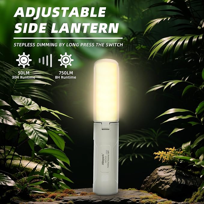 Folding Rechargeable Camping Light with Stand,Allspark Collapsible Waterproof Hanging Tent Lantern,Magnetic Dimmable Portable Power Supply Lamp with Detachable Tripod for Power Outage,Hurricane,Hiking