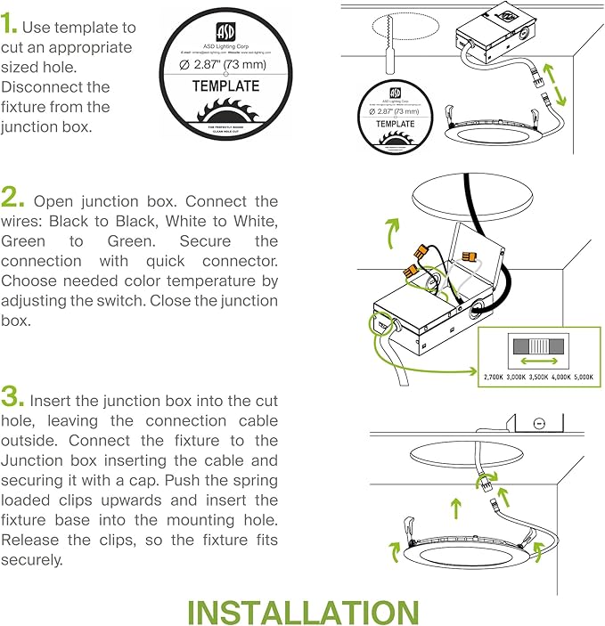 ASD 6 Pack 3 Inch LED Recessed Light 6W, 5 CCT 2700K-5000K CRI90+, IC Rated Ultra Thin Dimmable Ceiling Lights with J Box, Canless Wafer Downlight, Round Slim Panel Lighting, UL Energy Star, Black