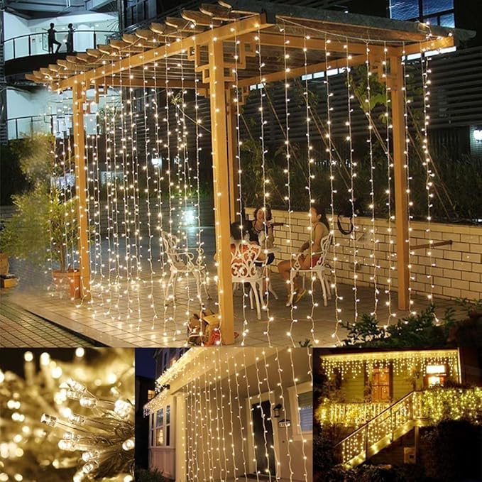 FULLBELL Christmas Lights, Fairy Lights Outdoor 66Ft 200 LED with Memory Modes Controller, Plug in Easter Decor Lights for Bedroom Party Wedding Garden Christmas Tree Indoor Outdoor Decorations