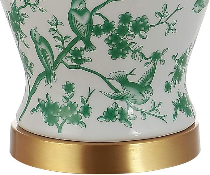 JONATHAN Y JYL3005B Penelope 22" Chinoiserie Classic LED Table Lamp Cottage Traditional Bedside Desk Nightstand for Bedroom Living Room Office College Bookcase LED Bulb Included, Green/White
