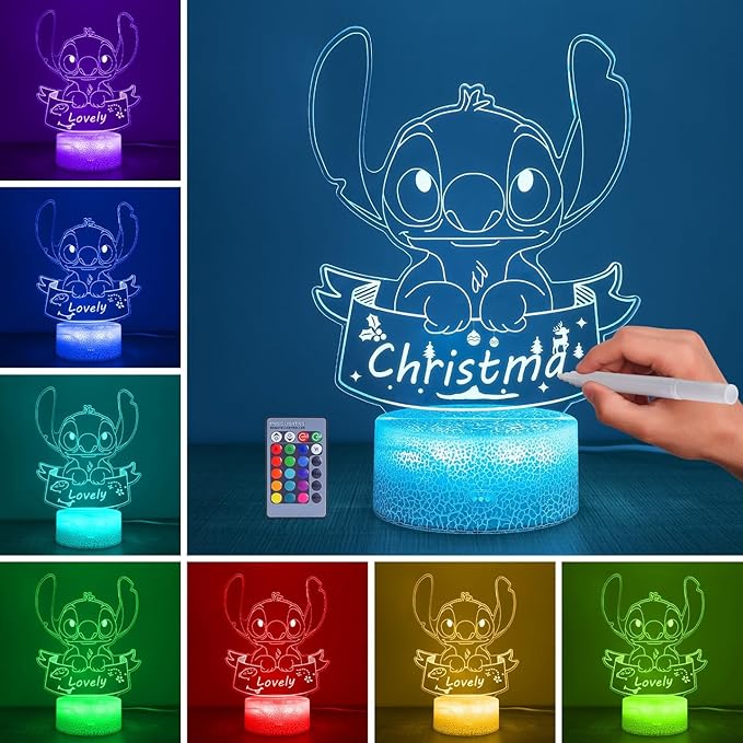 Hoofun Custom Night Light: 16 Colors DIY Personalized 3D Illusion Lamp with Remote Control, Anime Bedside Lamp, Merch Gifts Stuff for Girls Kids Room Decor Birthday Decorations Christmas Holiday