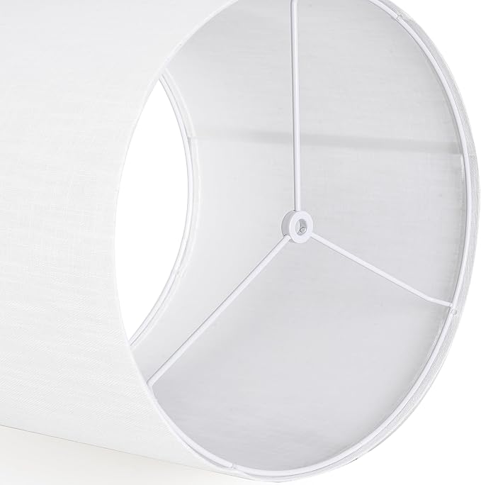 Small Lamp Shades Set of 2 Drum White Texture Lampshades for Table Lamps Wall Lamps-10"× 10"× 10" (Spider),Required Assembly-Cylindrical Lampshade for Pendant Light/Chandelier-By GO&SO