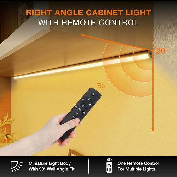 Under Cabinet Lights Remote Control,2 Pack Magnetic Dimmable Closet Lights,USB Rechargeable Wireless LED Shop Light,Ceiling and Under Counter Lights for Kitchen (Black, 30CM)