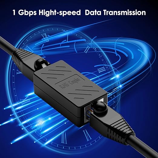RJ45 Inline Coupler Ethernet Extender Cat7 Cat6 Cat5e Ethernet Coupler Female to Female(RJ45 Coupler Black 20 Pack)