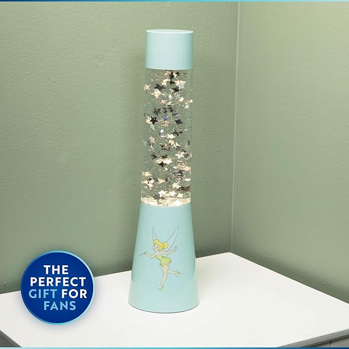 Disney Tinker Bell Glitter Flow Lamp Night Light, Bedroom Décor Mood Light, 35 cm