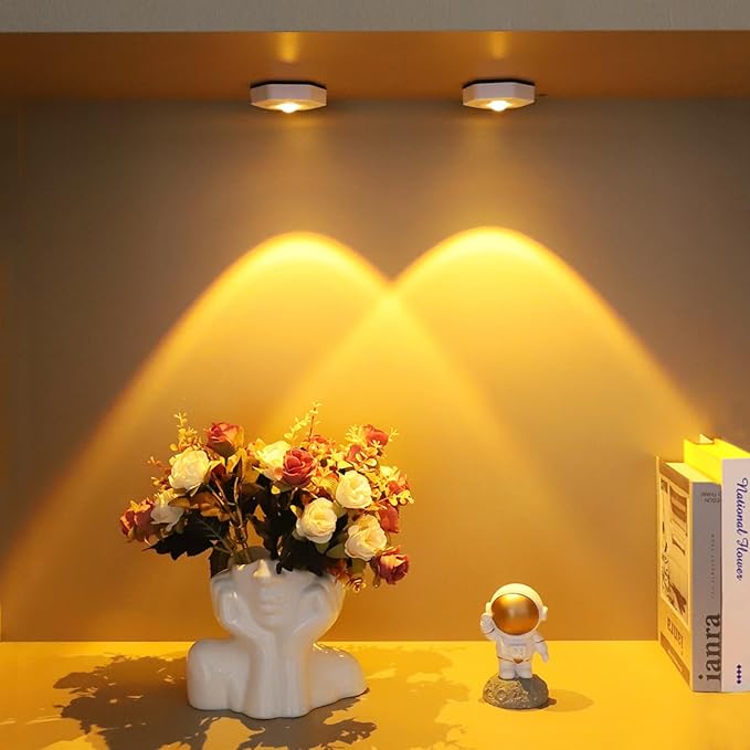 2-Pack Sunset Lamp Projection Hexagonal Colorful Sunset Red Wall Lamp LED Touch Control Two Brightness Adjustable Cabinet Decorative Light