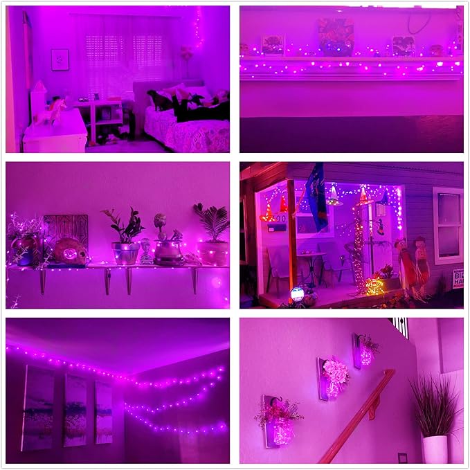 Valentine's Day Pink String Lights Battery Powered 7Ft 20 LED Waterproof Silver Copper Wire Fairy Lights, Diwali Halloween Christmas Home Party Wedding Girls Room Decorations-2Pack