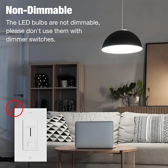 BUBO Ceiling Fan Light Bulbs 60 Watt Equivalent, E12 LED Bulb Daylight White 5000K, 5.5W Small Base LED Light Bulbs, A15 Candelabra Base Bulb, 120V, 650LM, Non-Dimmable, 20 Pack