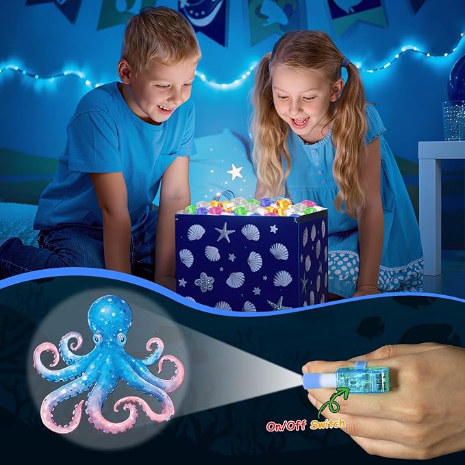 36Pcs Under The Sea LED Finger Lights Animal Party Favors Glow in the Dark Light Up Finger Lights Ocean Themed s Bulk for Birthday Party Goodie Bag Stuffer Birthday Gifts Prize